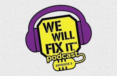We will fix it episode 5 podcast logo