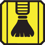 Brush icon with yellow background