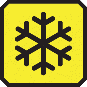 Snowflake icon with yellow background