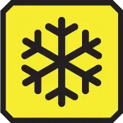 Snowflake icon with yellow background