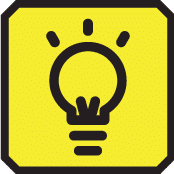 Lightbulb icon with yellow background