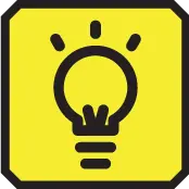 Lightbulb icon with yellow background