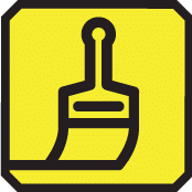 Paint brush icon with yellow background