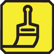 Paint brush icon with yellow background