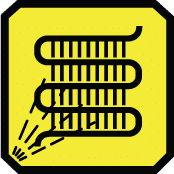 Air conditioner coil cleaning icon in yellow background