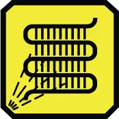 Air conditioner coil cleaning icon in yellow background