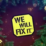 We Will Fix It logo with leaves