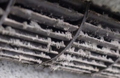 Air conditioning filter covered with mold