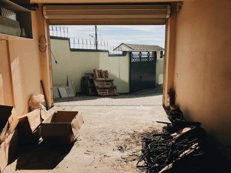 Inside view of a garage