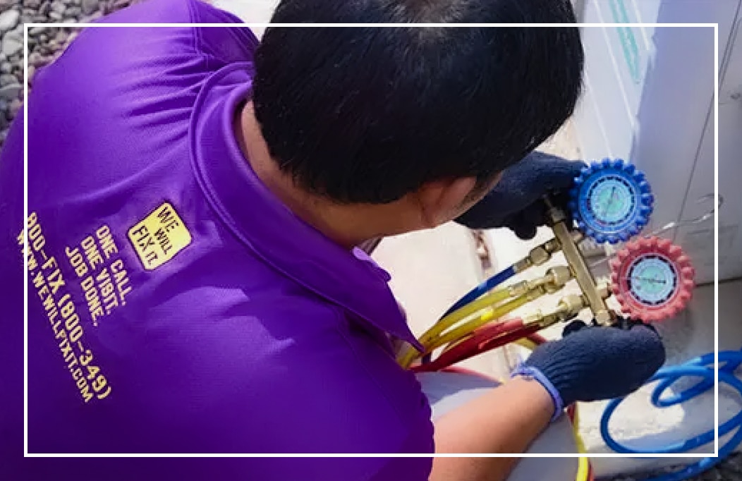 We will fix it employee using air conditioner gas meter