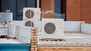 we will fix it 40 Two AC units placed on a metal sheet