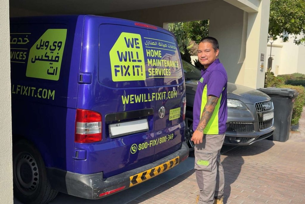 Tech And Van In Car Port