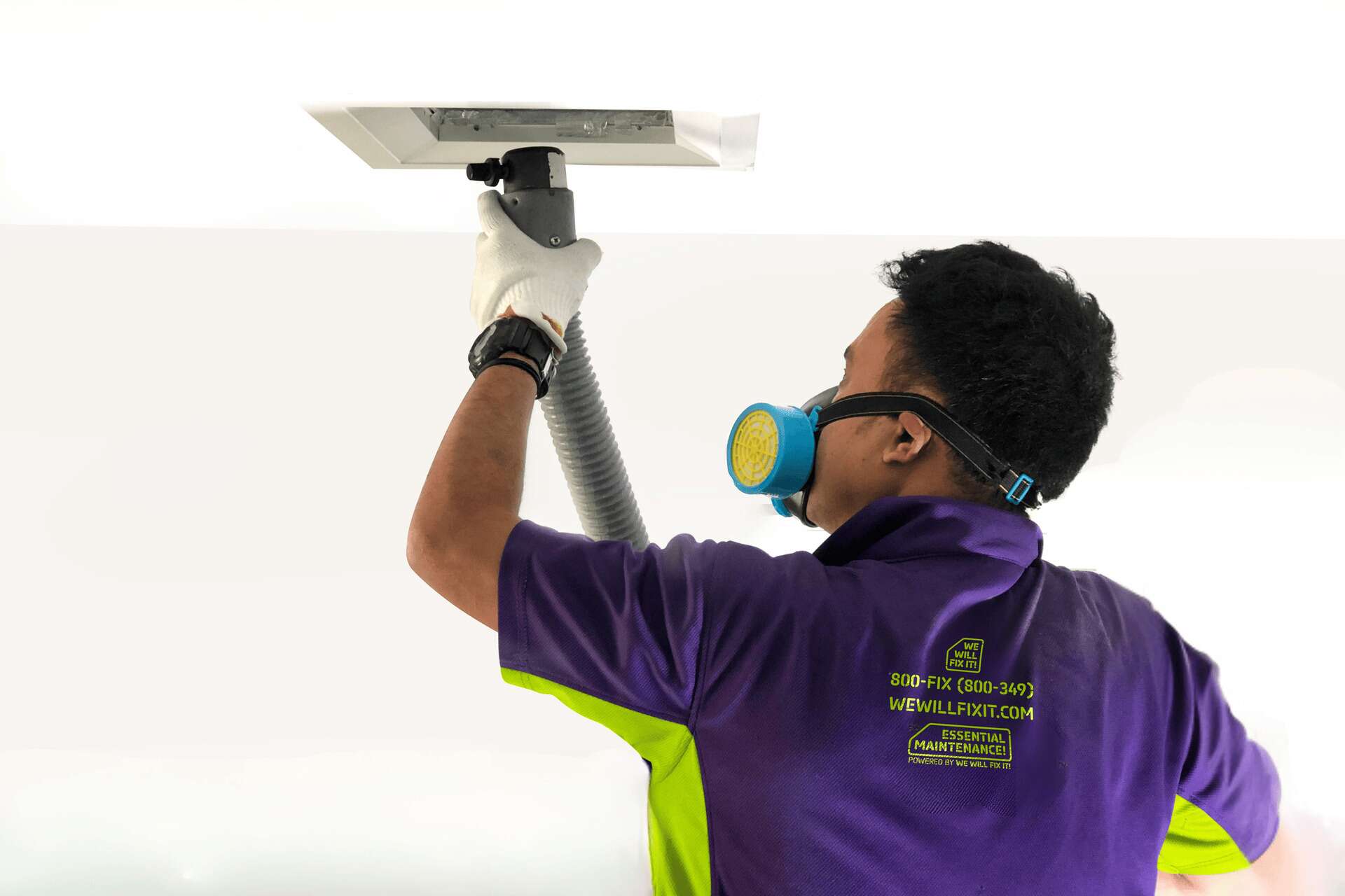 Tech Cleaning An Ac Duct